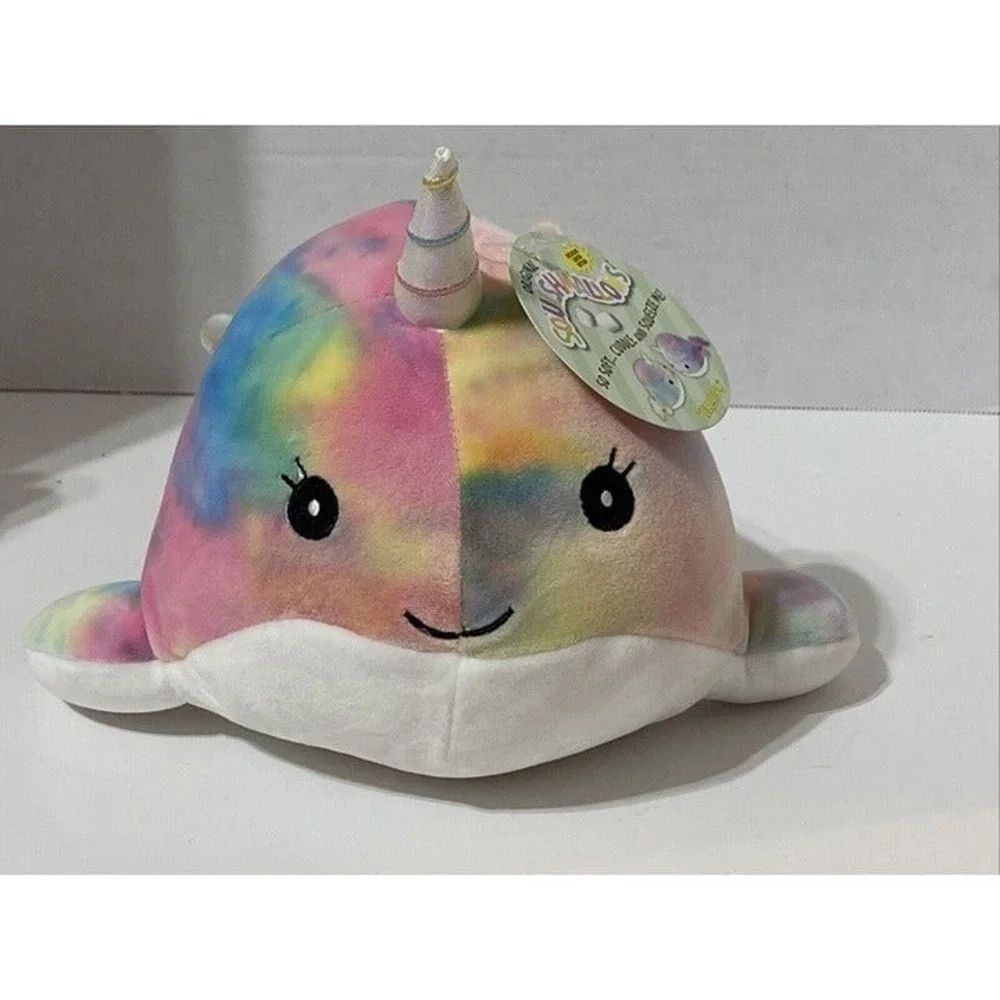 Kellytoy Squishmallow Plush 11.5 Narwhal Tie Dye Exclusive‎ Limited Edition New